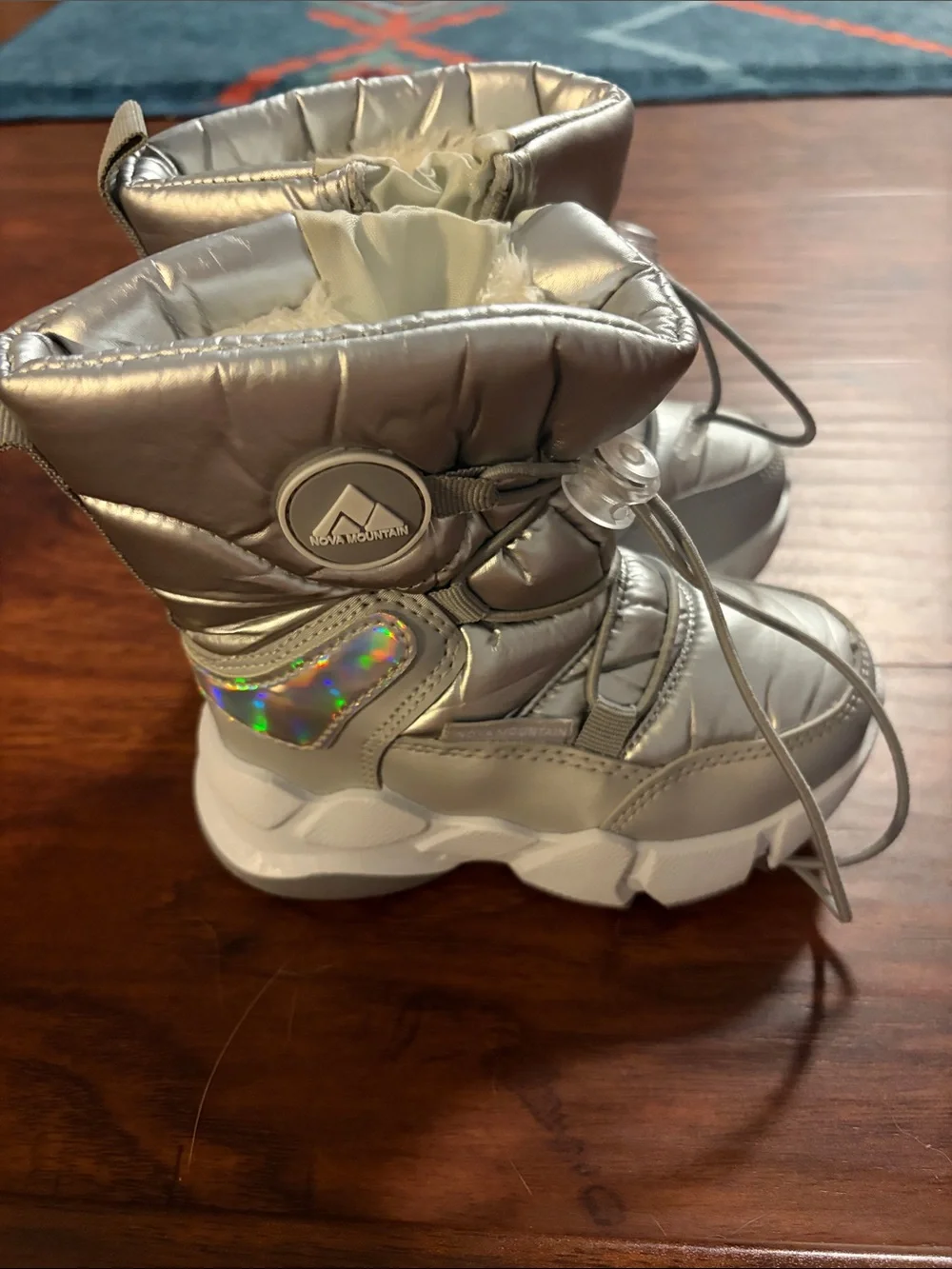 Kids' Metallic Silver Snow Boots